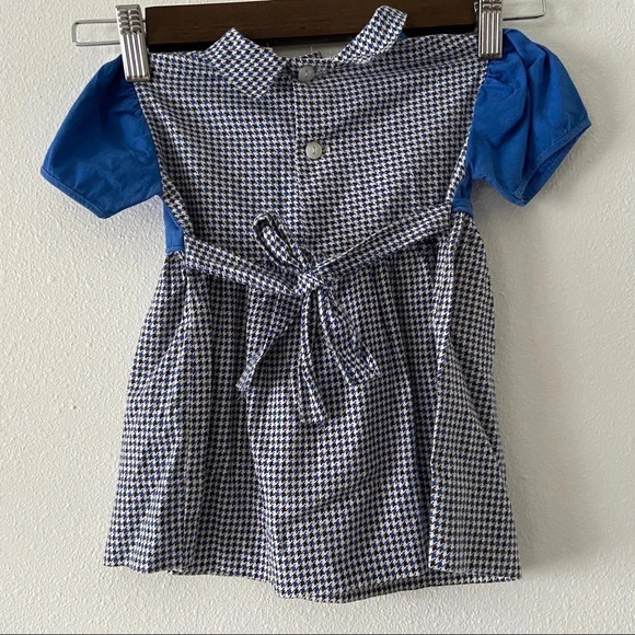 VINTAGE Houndstooth Baby Dress Tie Bow Vtg Collared Dress Patterned EUC - Picture 3 of 6